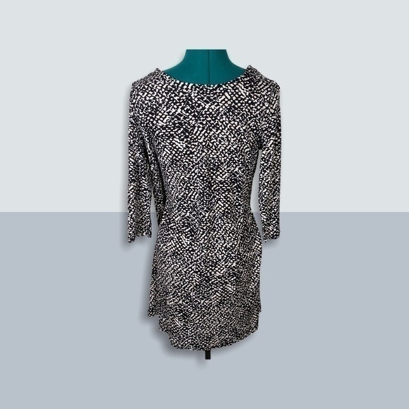 LOFT Geometric Print Choker Keyhole Dress NWT - Picture 4 of 9